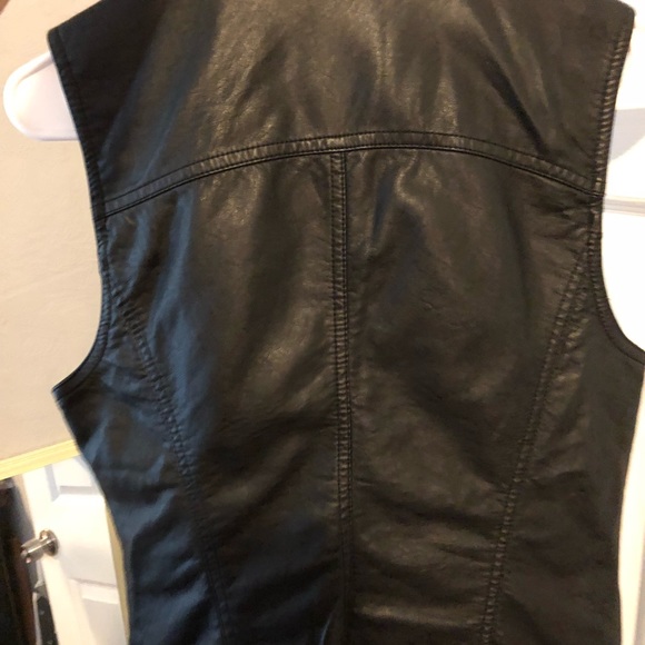 Maurices Black Motorcycle Faux Leather Vest - Picture 2 of 2